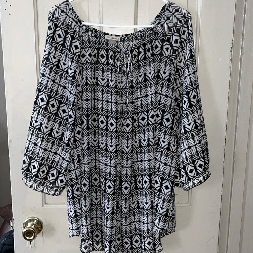 Black and White Blouse